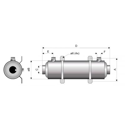 Теплообменник Pahlen Hi-Flow 13 кВт (горизонтал.), AISI 316L чертеж, схема Allpools