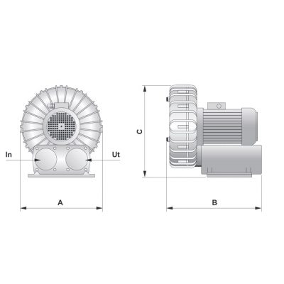 Компрессор Pahlen SC30C-300T 3,0 кВт, 230/400 В, 2", 81 дБ чертеж, схема Allpools
