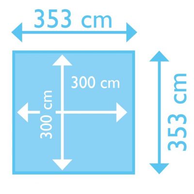Бассейн каркасный PROCOPI WEVA CARRÉ 3х3, квадрат., 3,53 х 3,53 х 1,20 м чертеж, схема Allpools