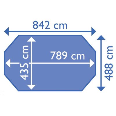 Бассейн каркасный PROCOPI ODYSSEA OCTO+ 840, восьмиугол., 8,42 х 4,88 м х 1,33 м чертеж, схема Allpools