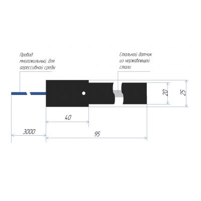 Датчик уровня для балансного или промежуточного резервуара ДП-1 чертеж, схема Allpools